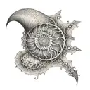 nautilus shell as part of a half sleeve tattoo design idea