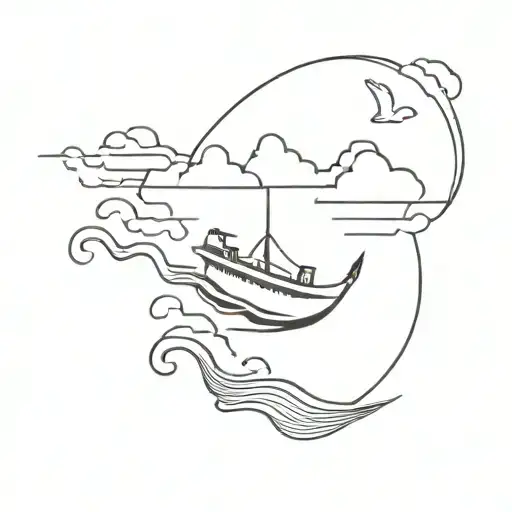 simple cruise tattoo design idea