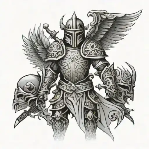 full armor of god no tribal patterns tattoo design idea