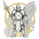 ephisians full armor of god holding tattoo design idea