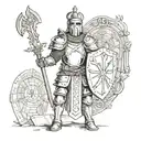 ephisians full armor of god holding tattoo design idea