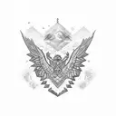  Armenia collared red blue orange  tattoo design idea