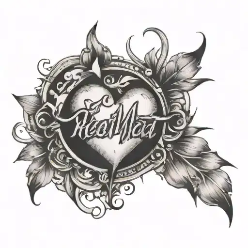 Name and heartbeat forearm tattoo with artwork around it tattoo design idea