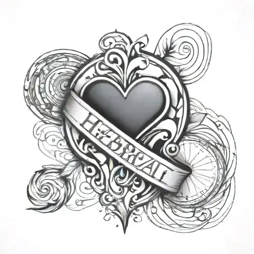 Name and heartbeat forearm tattoo with artwork around it tattoo design idea
