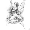 two renaissance angels tattoo design idea