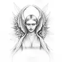 two renaissance angels tattoo design idea