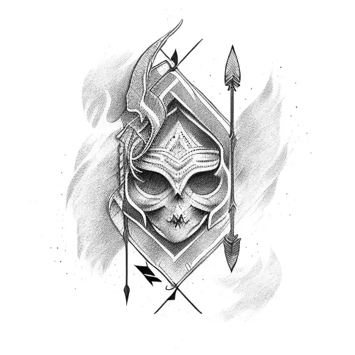 cover up for two arrows crossed  tattoo design idea