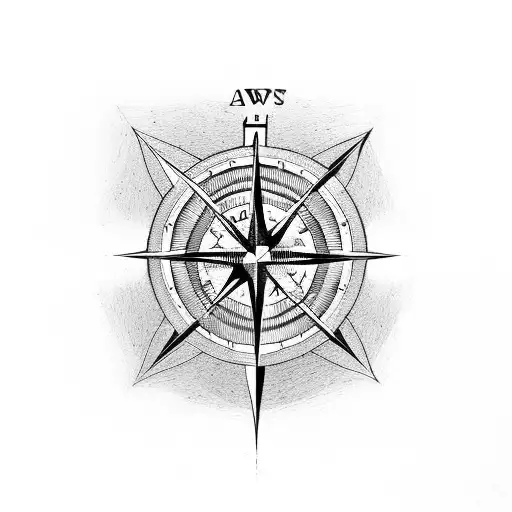 compass cover up for two arrows crossed  tattoo design idea