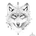wolf and two crossed arrows tattoo design idea