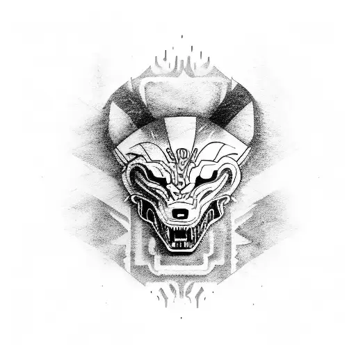 Fenrir ando Jormungander tattoo design idea