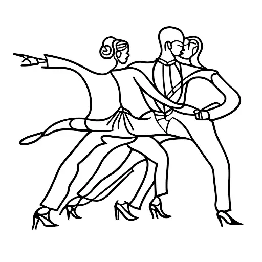 tango dancers lines tattoo design idea