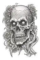 beautiful zombie tattoo design idea