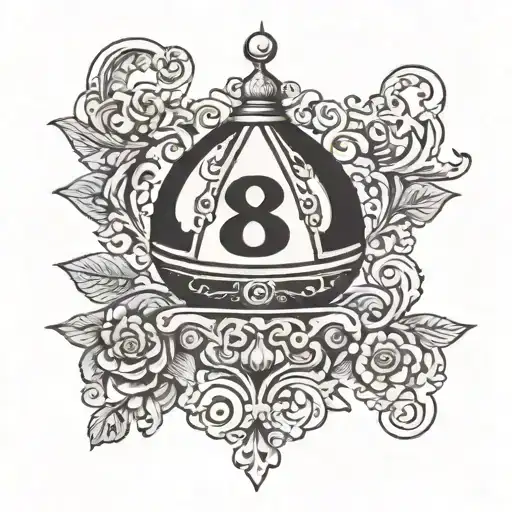 royalty Magic 8 ball tattoo design idea