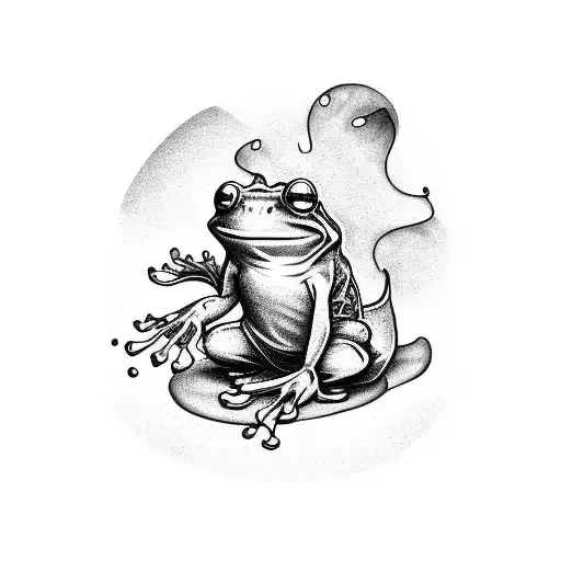 a wizard frog tattoo design idea
