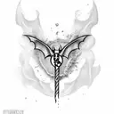 bacardi bat  tattoo design idea