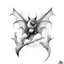 bacardi bat  tattoo design idea