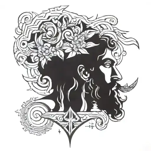 A tattoo of a Greek god or goddess with a modern twist, reflecting the client's interest in both mythology and The 100 tattoo design idea
