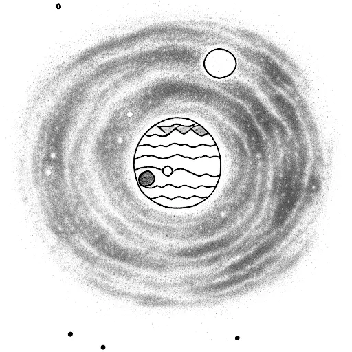 Pale blue dot illustration by carl sagan. tiny earth seen from satun  tattoo design idea