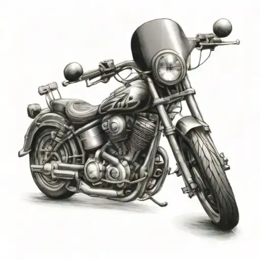 Motorbike and gear tattoo design idea
