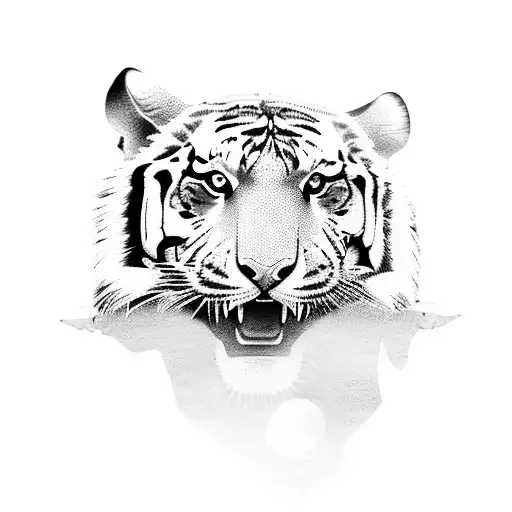 two headed tiger full body tattoo design idea