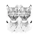 two headed tiger full body tattoo design idea