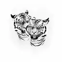 two headed tiger full body tattoo design idea