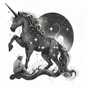 Celestial Flow: Starting from your knee, dotted constellations representing mythological figures like Orion, Pegasus, or tattoo design idea