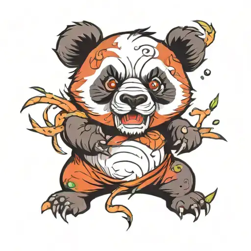 angry panda bear tattoo design idea