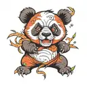angry panda bear tattoo design idea