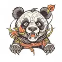 angry panda bear tattoo design idea