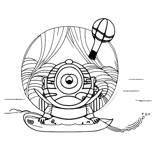 surf con doraemon tattoo design idea