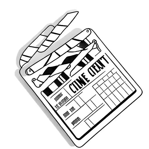 cinema clapperboard tattoo design idea