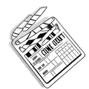 cinema clapperboard tattoo design idea