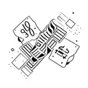 minimalist clapperboard for the leg calf tattoo design idea