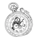 The White Rabbit checking his pocket watch tattoo design idea