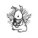The White Rabbit checking his pocket watch tattoo design idea