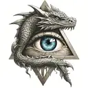 triangle Illuminati dragon eye and that dam come I saw vici tattoo design idea