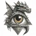 triangle Illuminati dragon eye and that dam come I saw vici tattoo design idea
