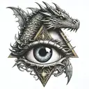 triangle Illuminati dragon eye and that dam come I saw vici tattoo design idea