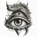 triangle Illuminati dragon eye and that dam come I saw vici tattoo design idea