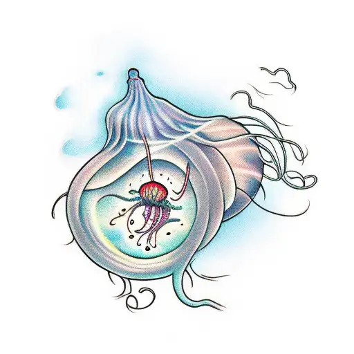 jellyfish with its fins representing ugly hearts tattoo design idea