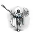 Realism "A Crusader Knight Praying On His Knees" Tattoo Design Idea tattoo design idea