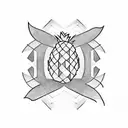 Pineapple tattoo design idea