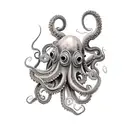 steampunk octopus tattoo design idea
