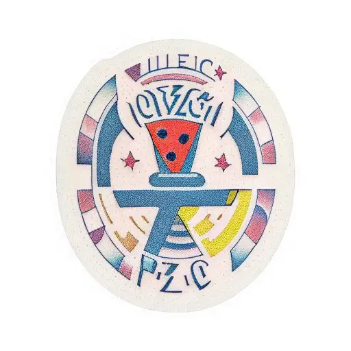 mosaic pizza tattoo design idea