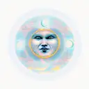 sun, moon in the center with a rain drop tattoo design idea