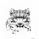 A minimalist design of a snow leopard in Minneapolis skyline tattoo design idea