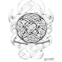 celtic bracer with assassins sigil tattoo design idea