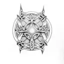 celtic bracer with assassins sigil tattoo design idea
