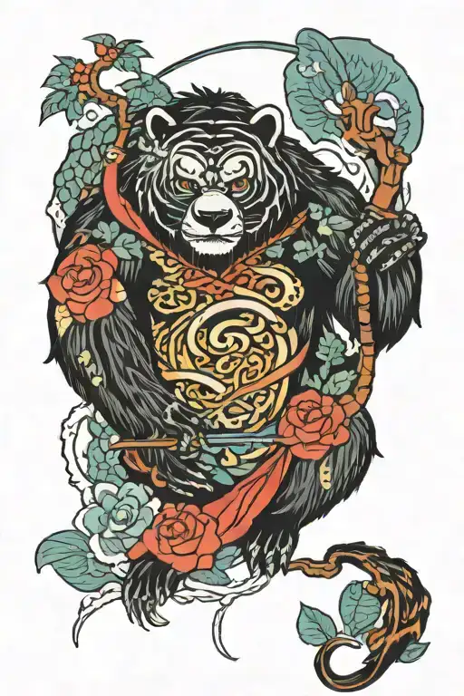 baloo and mowgli tattoo design idea